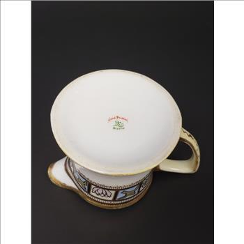 Vintage RC Royal Crockery Nippon Hand Painted Bird & Flower Pattern Gold Moriage Gilding Fine China Creamer, Made In Japan