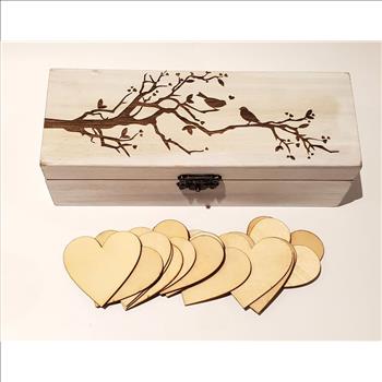 Wooden Rustic Wedding Wish Box Guest Book Alternative Drop in Heart Box