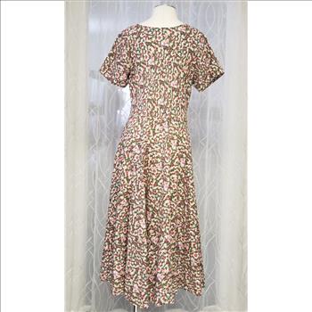Women's Dress Addict 100% Cotton Floral Ditsy V-Neck Short Sleeve Flowy Maxi Dress Sz XL