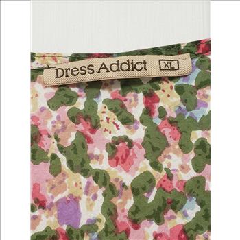 Women's Dress Addict 100% Cotton Floral Ditsy V-Neck Short Sleeve Flowy Maxi Dress Sz XL