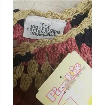 Pimkie 100% Cotton Multi-Colored Crochet Teens/Ladies Crop Top Sz S NWT