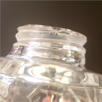 Vintage 1940's Pinwheel Starburst Pattern Cut Clear Glass Salt and Pepper Shakers, Made in East Germany