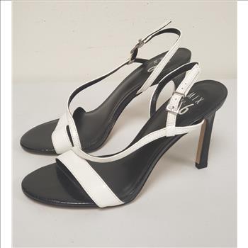 Mix No.6 Black & White Open Toe Ankle Strap Heels Sandals Sz 8.5M-US