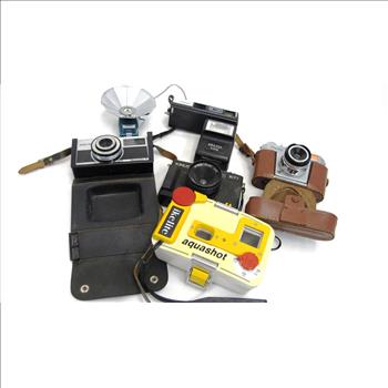 Collection of Vintage Cameras including Yashica Flash