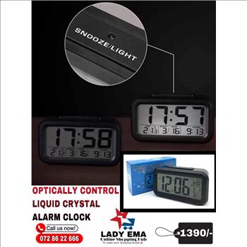 Optically Controlled Liquid Crystal LCD Alarm Clock Automatic Sensor Back