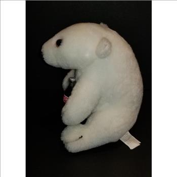 VTG  1993 Coke Soda Pop Beverage White Polar Bear Holding Coca-Cola Bottle Stuffed Plush Toy