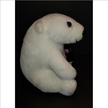 VTG  1993 Coke Soda Pop Beverage White Polar Bear Holding Coca-Cola Bottle Stuffed Plush Toy