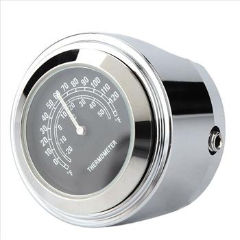 Universal Replace Motorcycle Front Chrome Waterproof Handlebar Mount Thermometer