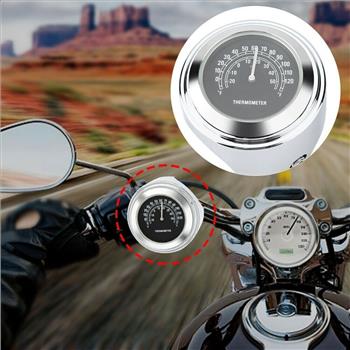 Universal Replace Motorcycle Front Chrome Waterproof Handlebar Mount Thermometer