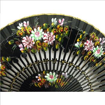 Vintage Hand Painted Wooden Spanish Abanico Fan
