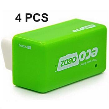 Lot of 4 PCS Universal Green Eco OBD2 Economy Fuel Saver Tuning Box