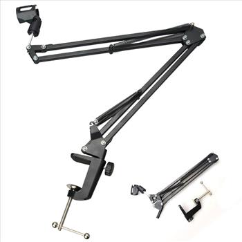 Adjustable Recording Microphone DJ MIC Suspension Boom Scissor Arm Stand Holder