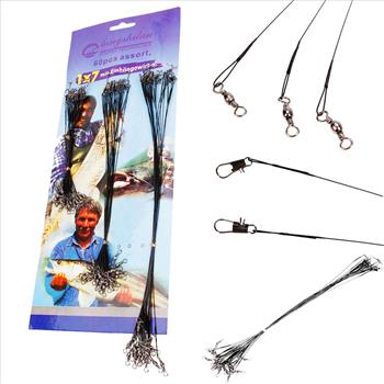 60x Fishing Trace Lure Leader Stainless Steel Wire Spinner Fish Swivel 15/23/30