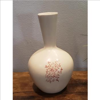 Vintage Handpainted Floral Matte Porcelain Bud  Vase