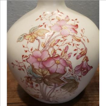 Vintage Handpainted Floral Matte Porcelain Bud  Vase
