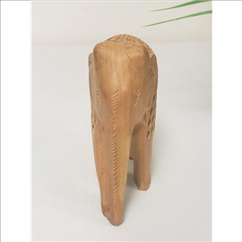 Vintage Hand Carved Cut-out Wooden Mother Elephant w/Baby Inside Elephant Figurine 5