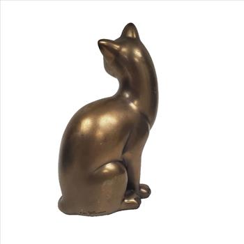 Vintage 2001 Italy Veronese Shudehill Bronze Effect Resin Cat Figure 8