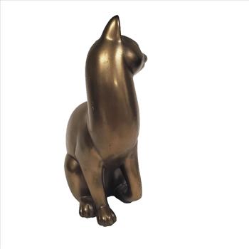 Vintage 2001 Italy Veronese Shudehill Bronze Effect Resin Cat Figure 8