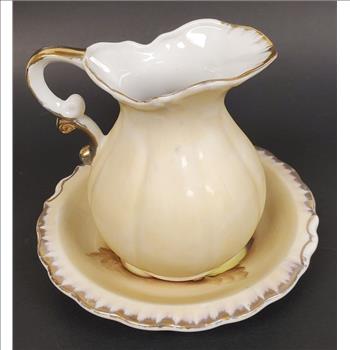 Vintage Japan Ceramic Pitcher and Under Plate