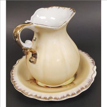 Vintage Japan Ceramic Pitcher and Under Plate