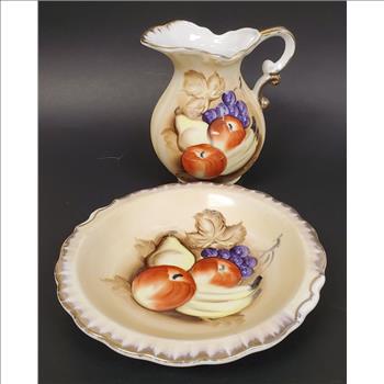 Vintage Japan Ceramic Pitcher and Under Plate
