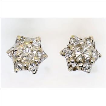 14 Kt Gold Diamond Earrings 1.43 Carats