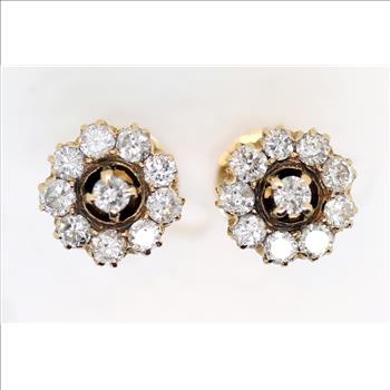 18 Kt Gold Diamond Earrings 2.00 Carats