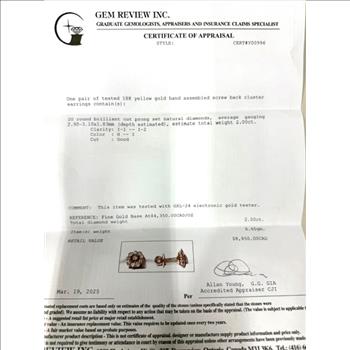 18 Kt Gold Diamond Earrings 2.00 Carats