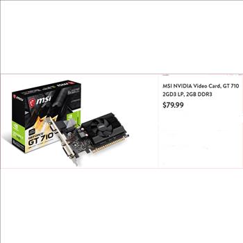 MSI NVIDIA Video Card, GT 710 2GD3 LP, 2GB DDR3