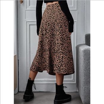 LADIES ALL OVER PRINT SPLIT THIGH SKIRT - MEDIUM