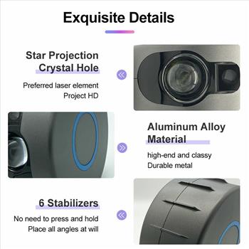 Rotation LED Starry Sky Projector Light Ocean Wave Star Galaxy Nebula Night Lamp Gray