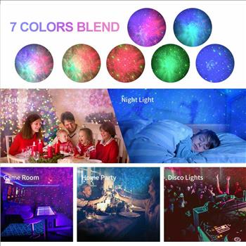 Rotation LED Starry Sky Projector Light Ocean Wave Star Galaxy Nebula Night Lamp Gray