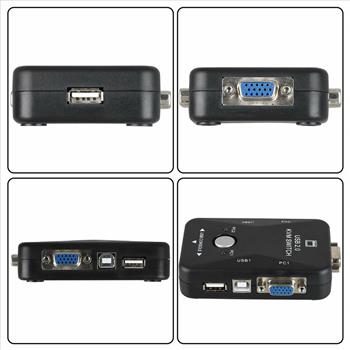 2 Port USB 2.0 KVM VGA Switch w/VGA USB Cable For Mouse Keyboard Monitor PC