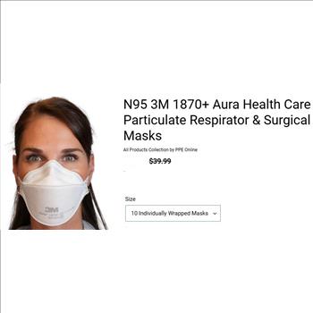 3M 1870+ Aura Health Care Particulate Respirator & Surgical Mask