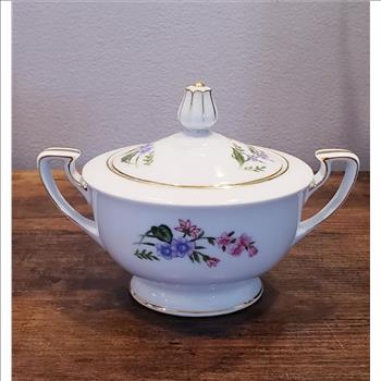 VTG Kings Court China Bouquet Porcelain Sugar Bowl-Japan