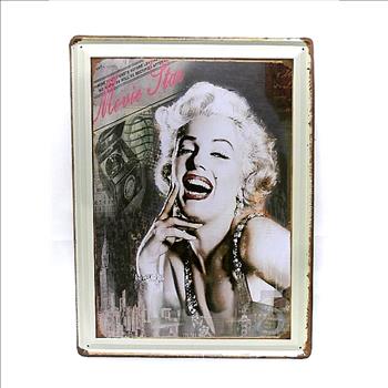 Classic Black & White Marilyn Monroe Metal Sign