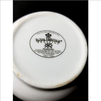 Royal Heritage Porcelain Sugar Bowl With Lid And Creamer Pitcher