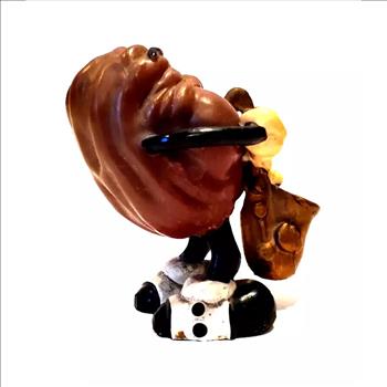 Vintage 1987 California Raisin Sax Player Rubber Figure 2.5