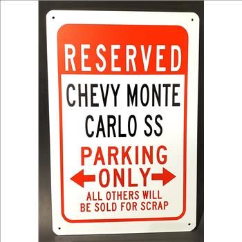 CHEVY MONTE CARLO SS Parking Only Metal Sign 8