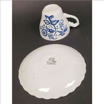 Vintage England J&G Meakin Classic White Nordic Porcelain Cup & Saucer