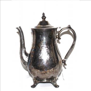Silver Plate Tea Kettle With Hinged Lid
