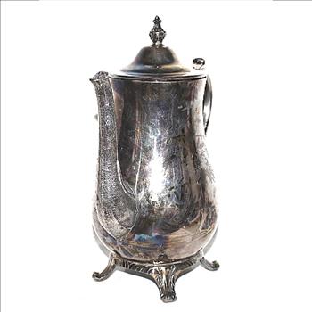 Silver Plate Tea Kettle With Hinged Lid