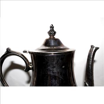 Silver Plate Tea Kettle With Hinged Lid