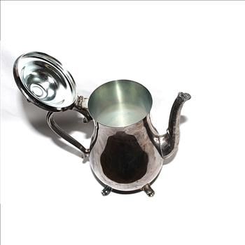 Silver Plate Tea Kettle With Hinged Lid