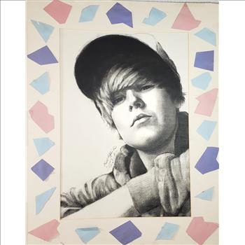 Sketch of Justin Beaber 2010 Signed Poster Original 16