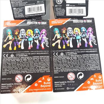 Lot of 4PCS of Mega Construx & Mega Blocks Monster High Figs