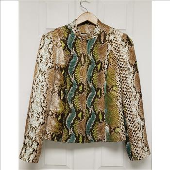 VTG Snake Skin Pattern Full-Zip Women's Long Sleeve Jacket Sz S Canada