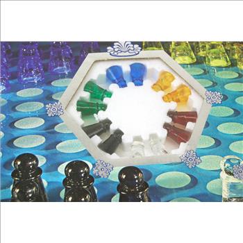 Vintage - GLASS CHINESE CHECKERS SET