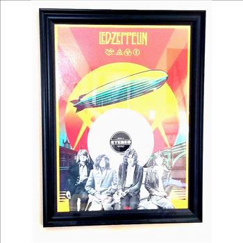 Large Led Zeppelin Laser Cut Vynil Framed Print
