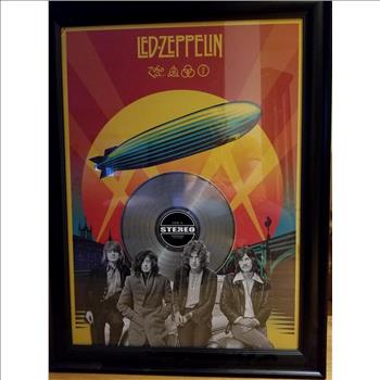 Large Led Zeppelin Laser Cut Vynil Framed Print
